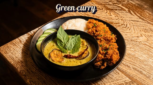 Green Curry With Rice.