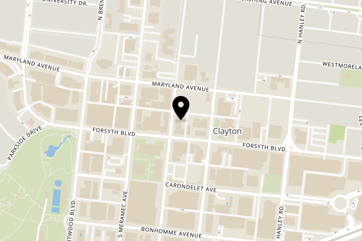 Map showing the location of The BAO on 14 N Central Ave in Clayton